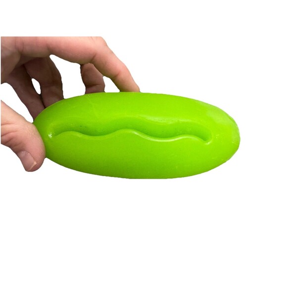Green Rubber Dog Treat Dispensing Toy Durable Chew Toy Stuffable Interactive - Picture 2 of 3